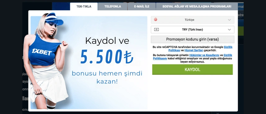 1xbet kayıt olusturma